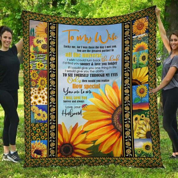 I Love You Forever & Always Sunflowers Husband To Wife Blanket