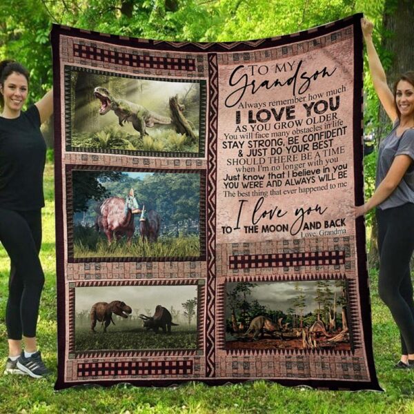 I Love You To The Moon And Back Dragon Grandma To Grandson Blanket