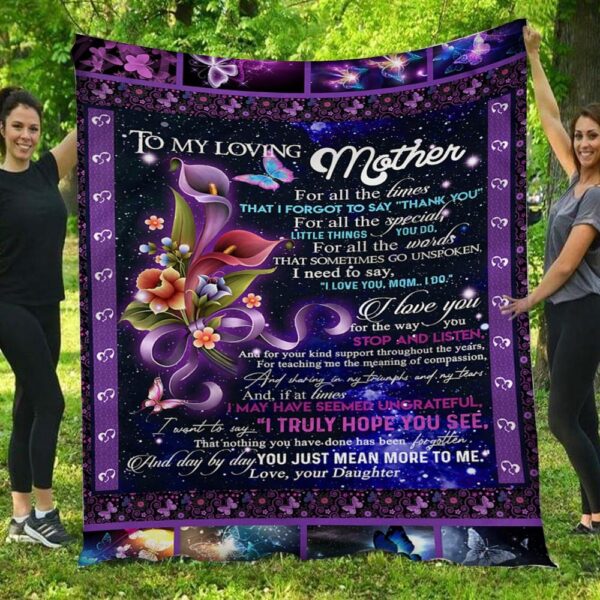 I Love You Mom I Do Flowers Daughter To Mom Blanket