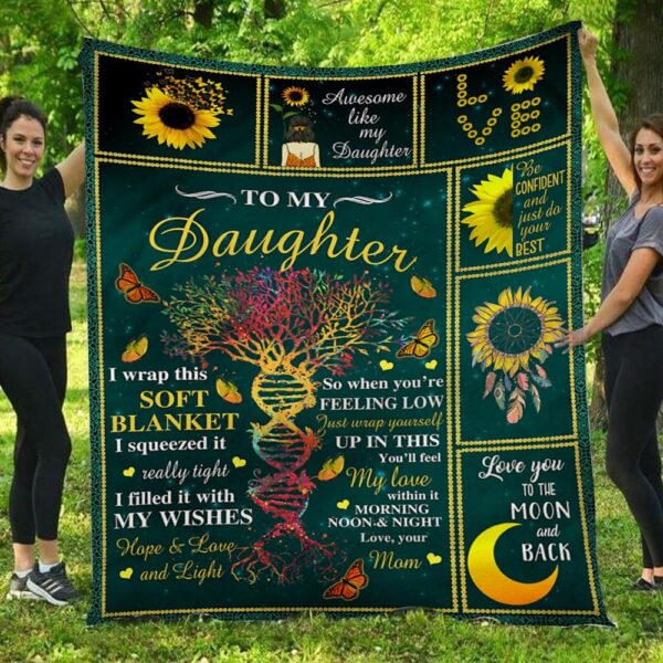 To My Daughter Love You To The Moon And Back Painting Fleece Blanket