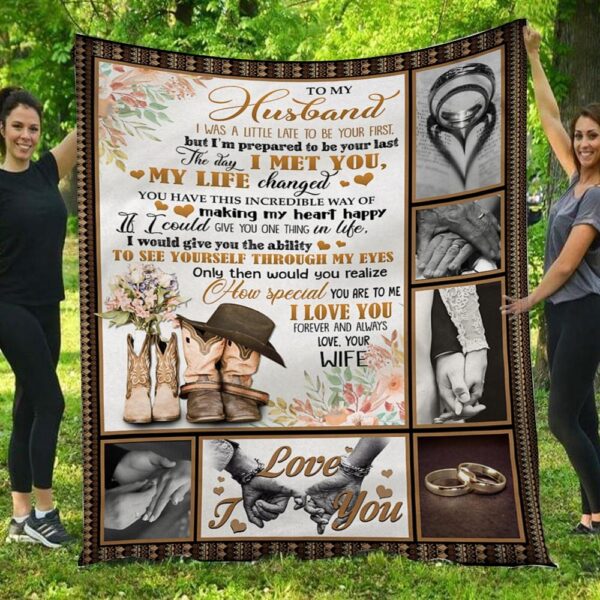 To My Husband The Day I Met You My Life Changed Hold Hands Blanket