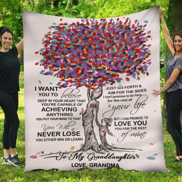 To My Granddaughter Always Remember I Love You Colorful Tree Blanket