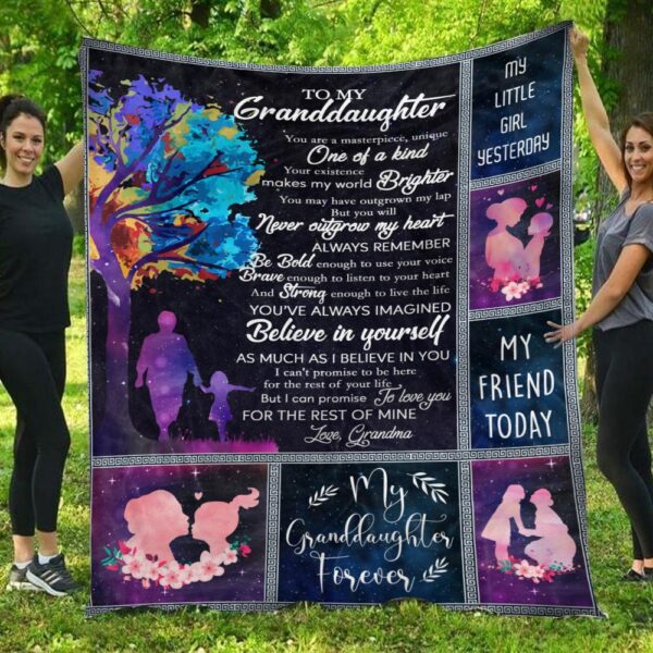 To My Granddaughter Believe In Yourself Grandma Granddaughter Blanket