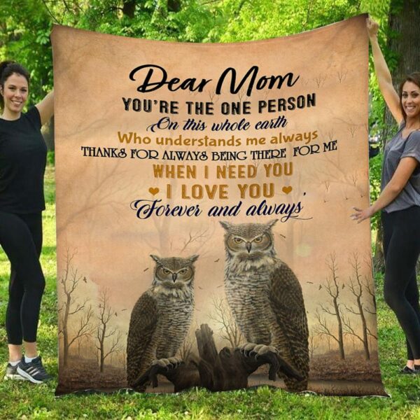 Dear Mom I Love You Forever And Always Owls Love Mom Blanket