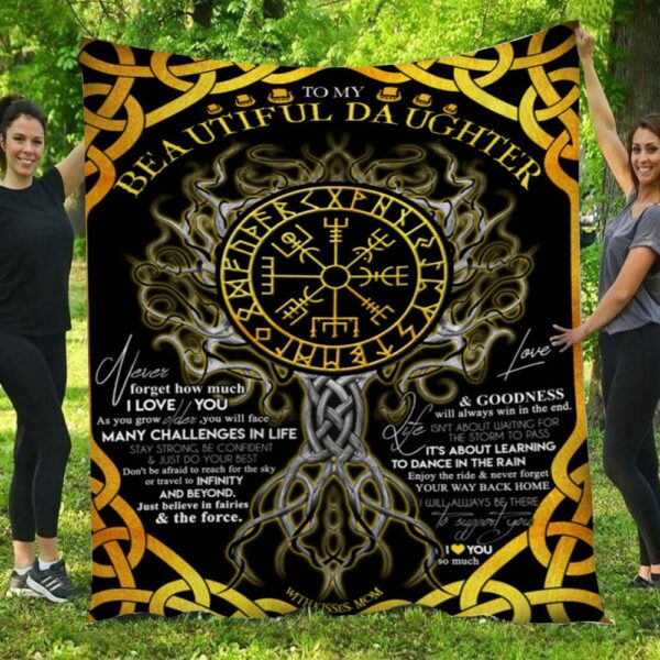 To My Beautiful Daughter Viking Symbol Mom To Daughter Blanket