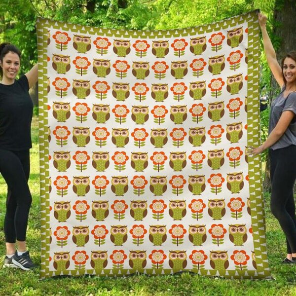 Owls Flowers Blanket