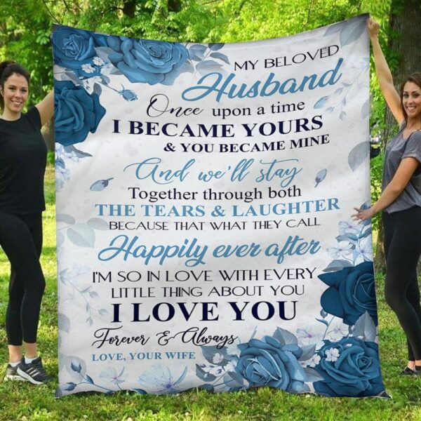 My Beloved Husband I Love You Forever Roses Wife & Husband Blanket