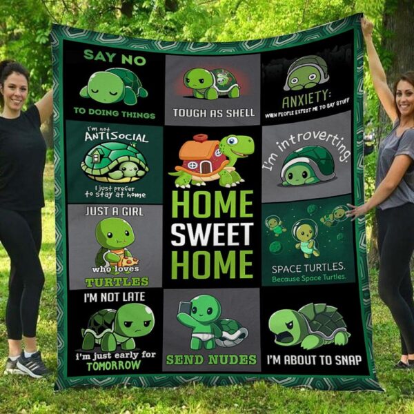Home Sweet Home Lovely Turtles Blanket