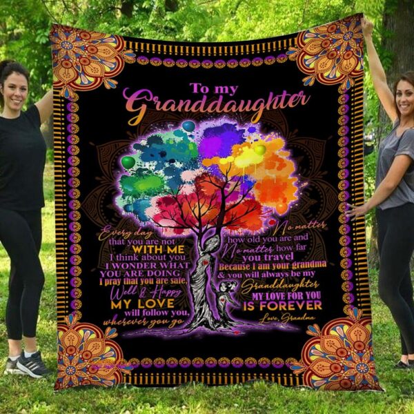 My Love For You Is Forever Tree Heart Grandma & Granddaughter Blanket