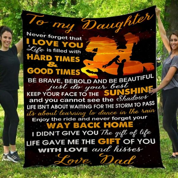 To My Daughter I Love You Love Big Sky Dad Full Print Fleece Blanket