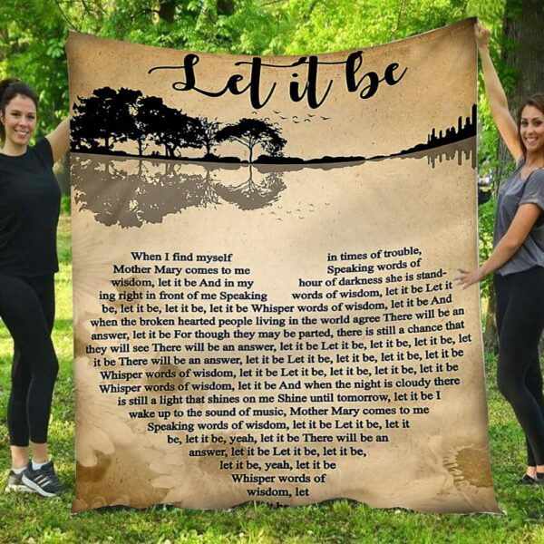 Let It Be Reflection Lake Vintage Full Printing Fleece Blanket