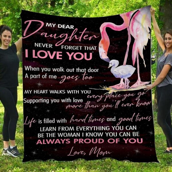 My Dear Daughter Flamingo Mom & Daughter Blanket