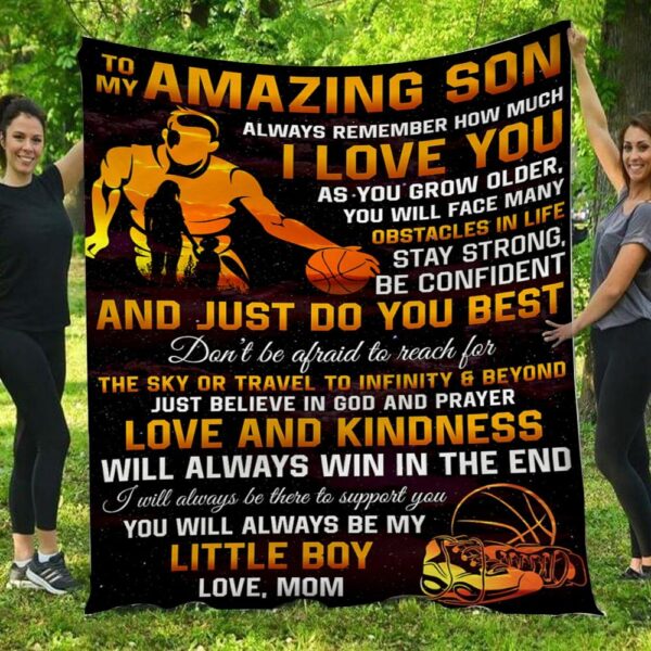 To My Amazing Son I Love You Mom & Son Blanket