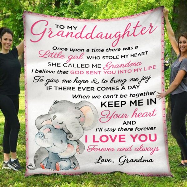 To My Granddaughter Elephants Grandma Blanket