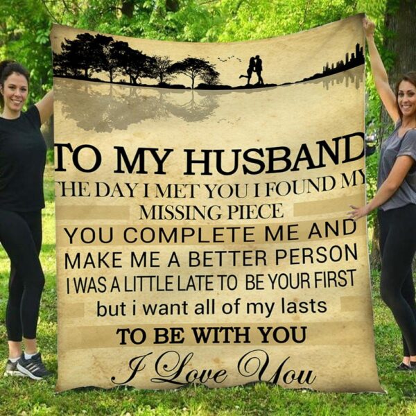 To My Husband The Day I Met You Guitar Love Blanket