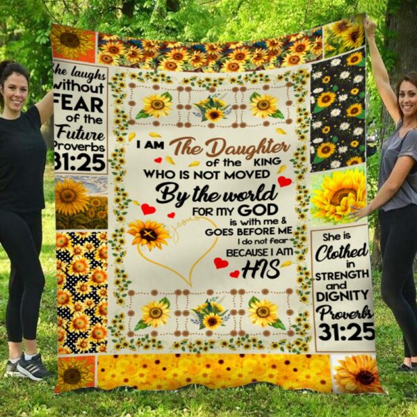 I Am The Daughter Of The King Sunflowers Blanket