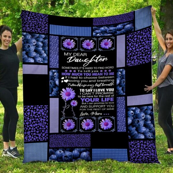 My Dear Daughter Purple Flowers Mom To Daughter Blanket