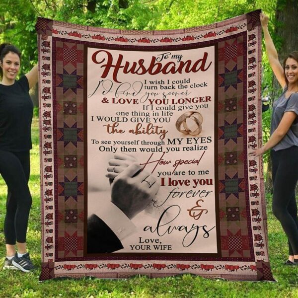 I Love You Forever & Always Rings Wife To Husband Blanket