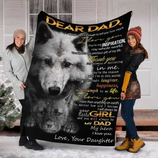 Personalized Custom Name Dad Fleece Sherpa Blanket