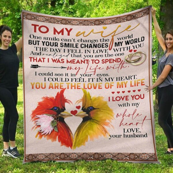 To My Wife You Are The Love Of My Life Husband Painting Fleece Blanket