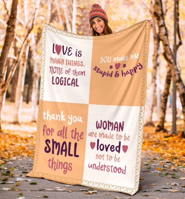 Personalized Custom Name Love Fleece Sherpa Blanket