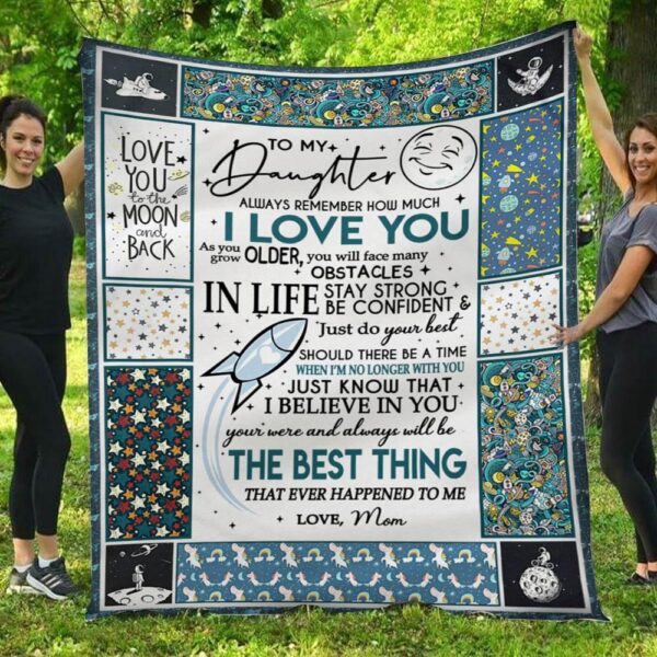 To My Daughter You Are My Best Thing Full Pattern Print Fleece Blanket