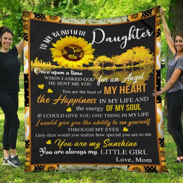 To My Beautiful Daughter You Are My Sunshine Painting Fleece Blanket