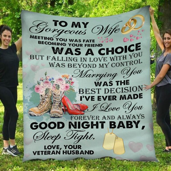 To My Gorgeous Wife Meeting You Was Fate Shoes Blanket