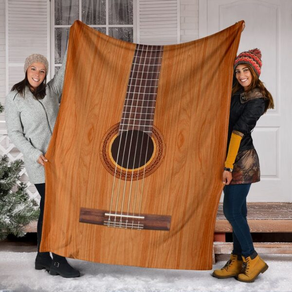 Personalized Custom Name Guitar Fleece Sherpa Blanket