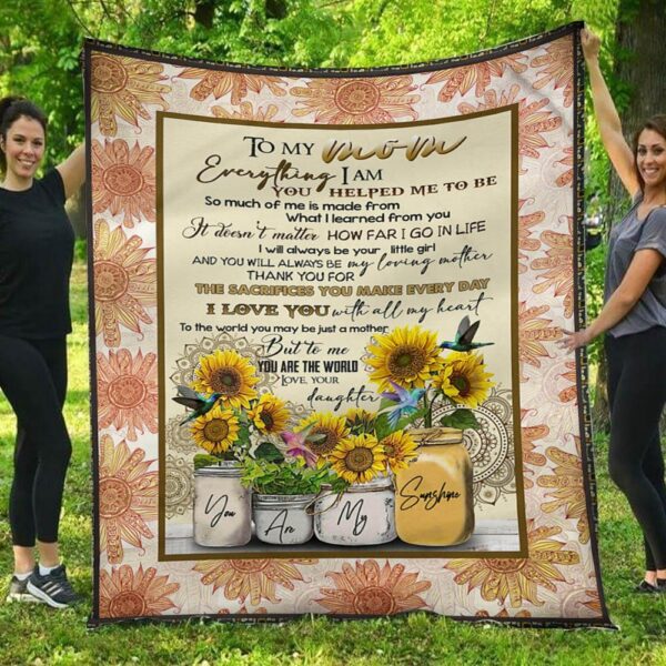 I Love You With All My Heart Sunflowers Daughter To Mom Blanket