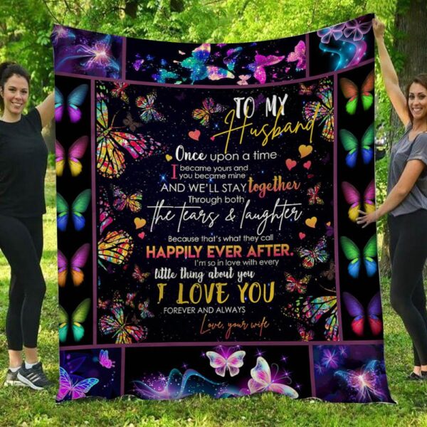 I Love You Forever & Always Butterfly Love Wife To Husband Blanket