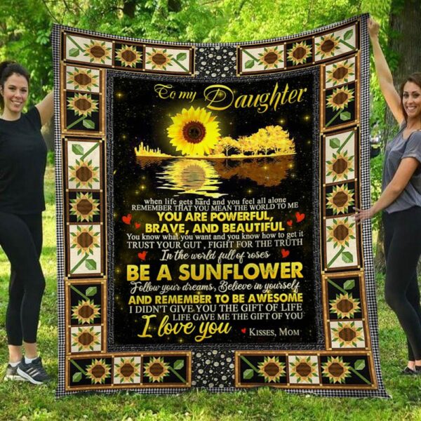 In The World Full Of Roses Be A Sunflower Guitar Mom Daughter Blanket
