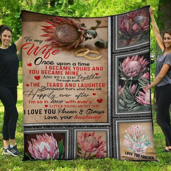 I Love You Forever & Always Rings Protea Husband To Wife Blanket
