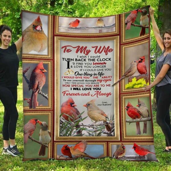 I Love You Forever & Always Cardinalis Love Husband To Wife Blanket