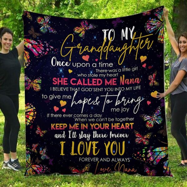She Called Me Nana Butterfly Grandma To Granddaughter Blanket