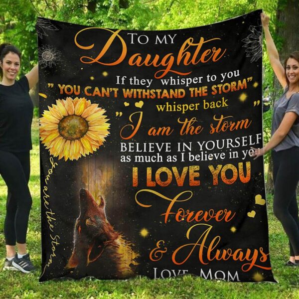 To My Daughter I Love You Love Forever Sunflower Mom Fleece Blanket