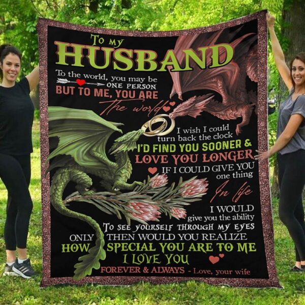 To Me You Are The World Dragon Rings Protea Wife To Husband Blanket