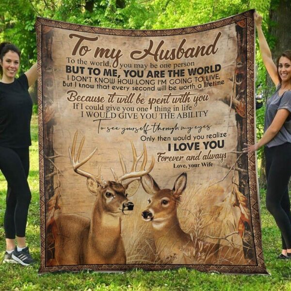 I Love You Forever & Always Tree Heart Wife To Husband Blanket