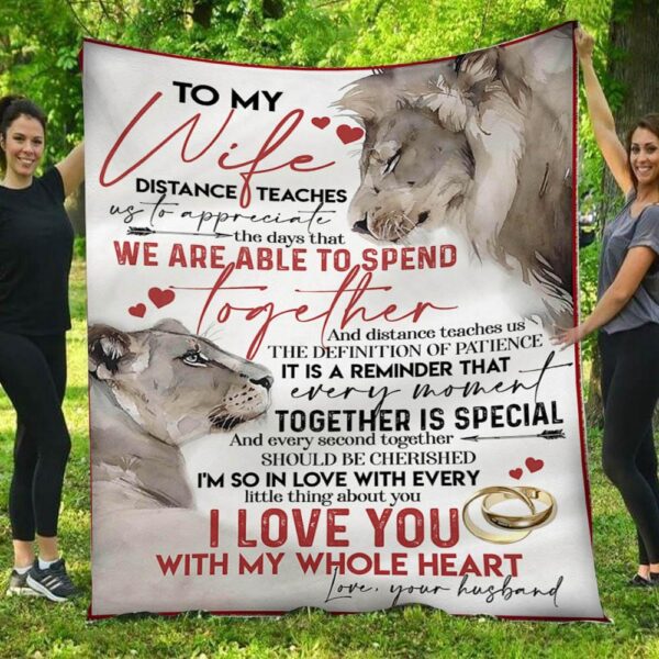 I Love You With My Whole Heart Lions Love Husband To Wife Blanket