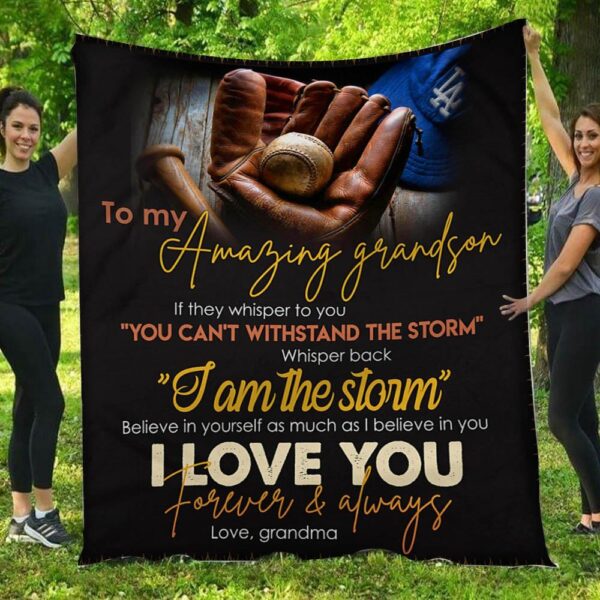 I Love You Forever & Always Baseball Grandma To Grandson Blanket