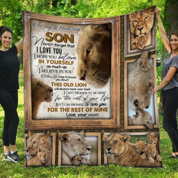 This Old Lion Will Always Have Your Back Mom To Son Blanket