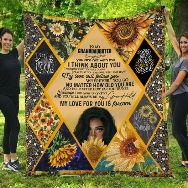 My Love For You Is Forever Sunflower Grandma To Granddaughter Blanket