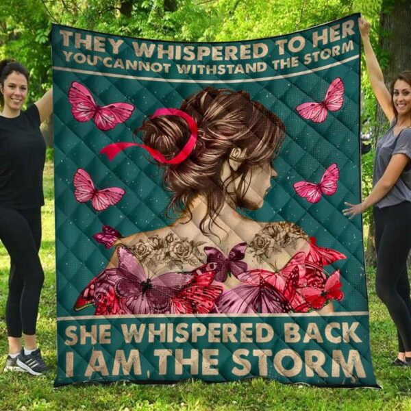 They Whispered To Her Breast The Storm Cancer Awareness Blanket