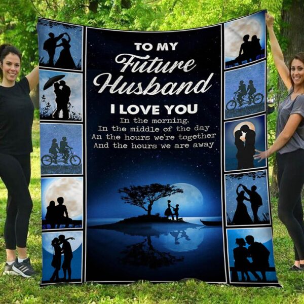 To My Future Husband I Love You Romantic Night Couple Fleece Blanket
