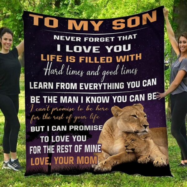 To My Son Never Forget I Love You Love Tiger Mom Fleece Blanket
