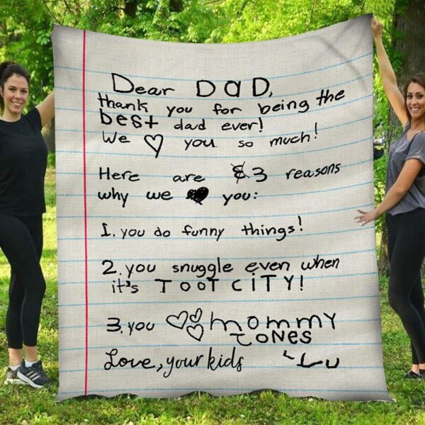 Dear Dad Thank You For Being The Best Dad Love Your Kids Paper Blanket