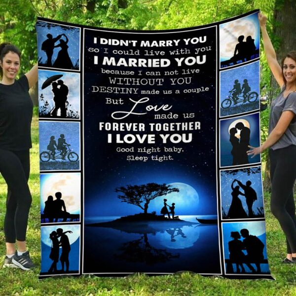I Married You I Love You Romantic Night Couple Fleece Blanket