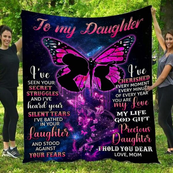 To My Daughter You Are My Love Butterfly Mom & Daughter Blanket
