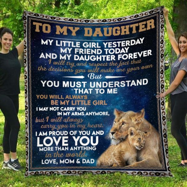 Gift For Daughter From Mom And Dad Lion Blanket