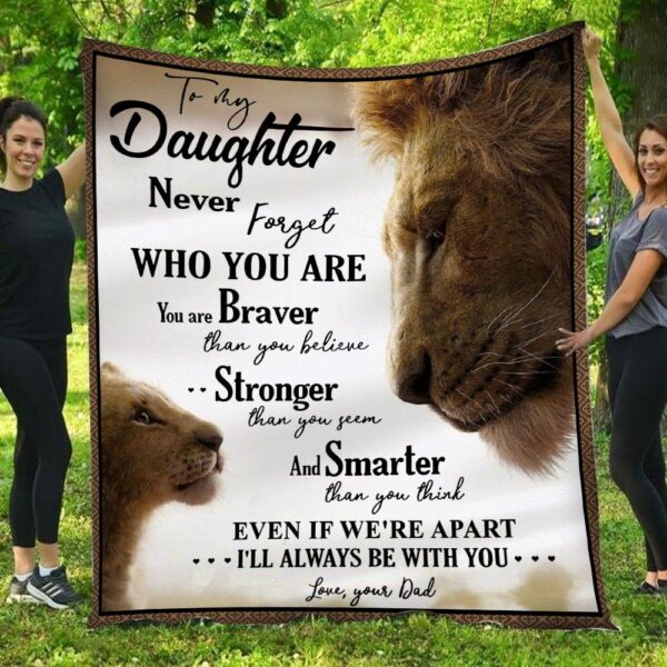 Gift For Daughter From Lion Dad Fleece Blanket
